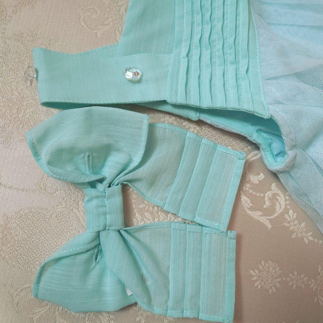 メゾピアノ　紫陽花刺繍ドレス　ワンピース　チュール　ミント　フォーマル　130