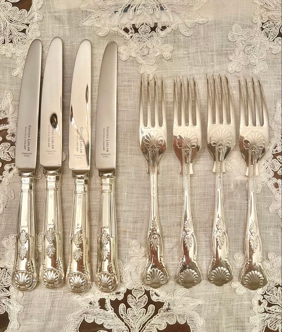 【Cooper Ludlam】キングスパターンデザートカトラリーシルバー製8点