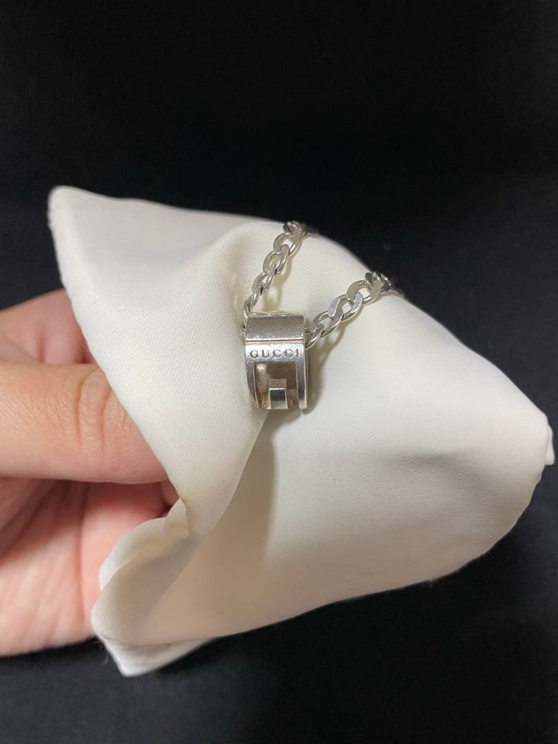 グッチ GUCCI ネックレス Gロゴ スクエアトップ シルバー925 刻印有