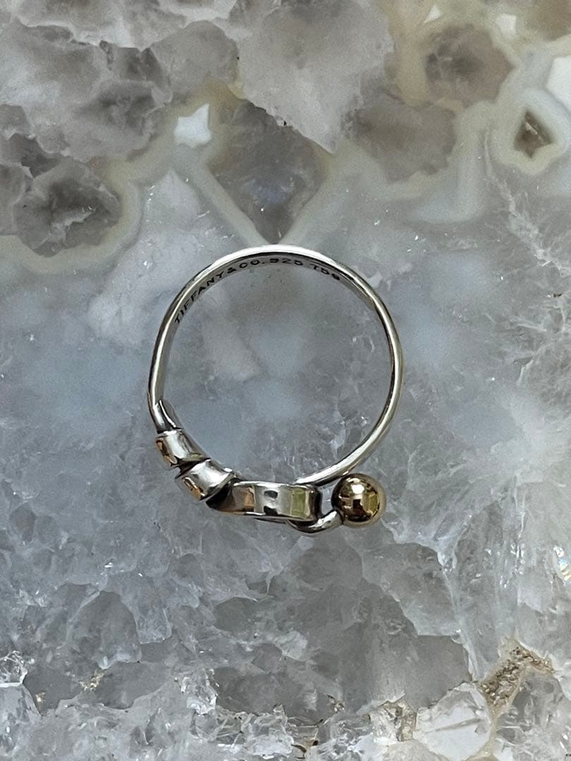 TIFFANY&CO. ティファニー　ラブノットリング 750 シルバー　金