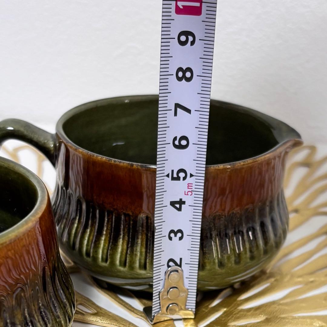 ゲフレ　オリーブ　ボウルとクリーマーのセット　ヴィンテージ　北欧購入