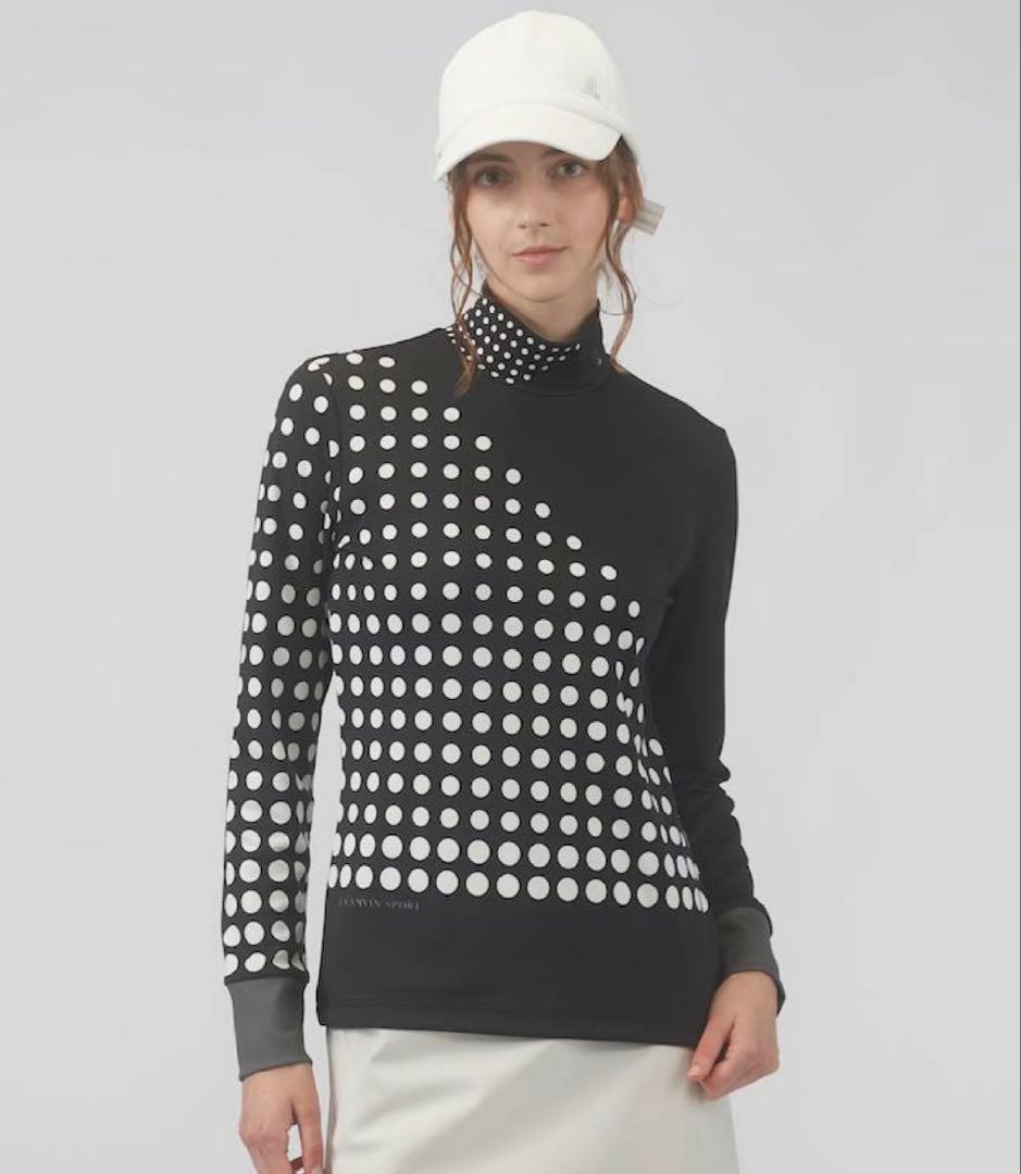 LANVIN SPORT ドット柄 モックネック 長袖 レディース