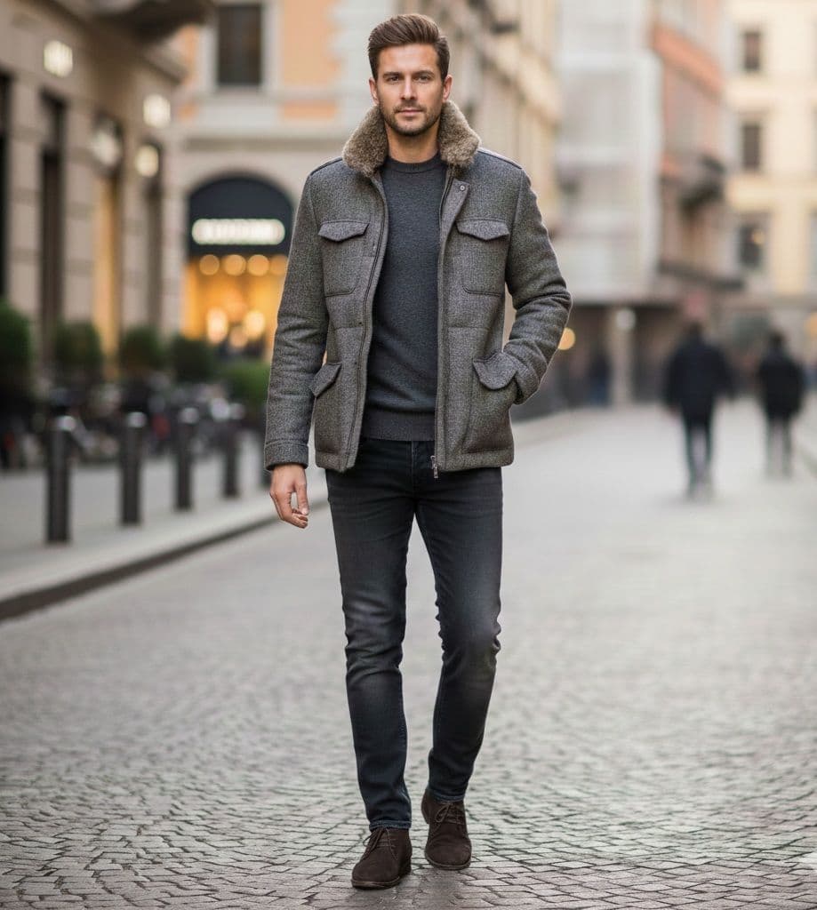 ほぼ未使用 定価約20万 アクアラマ AQUARAMA 中綿ツイードブルゾン