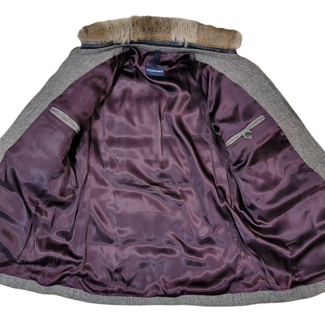 ほぼ未使用 定価約20万 アクアラマ AQUARAMA 中綿ツイードブルゾン
