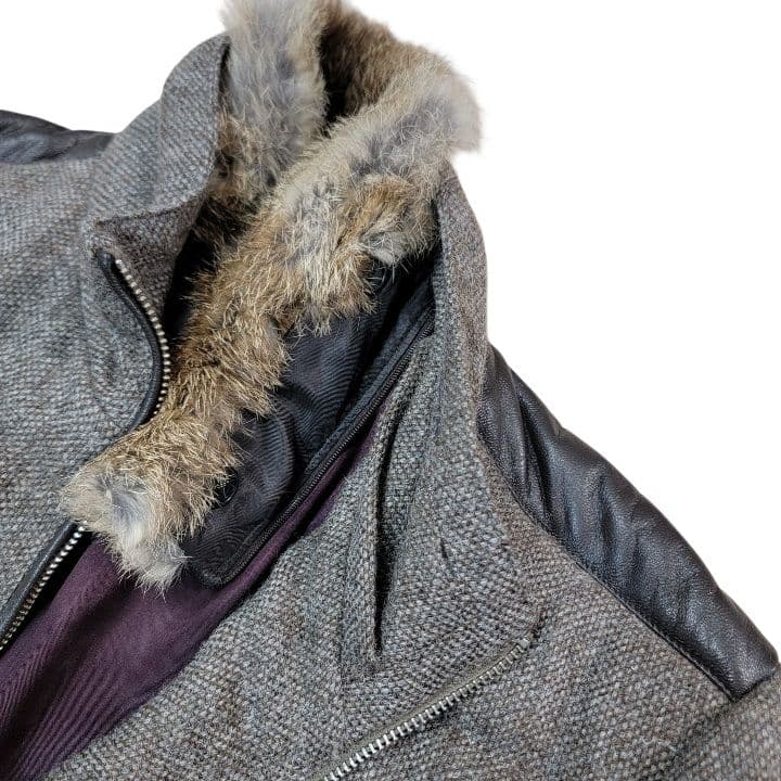 ほぼ未使用 定価約20万 アクアラマ AQUARAMA 中綿ツイードブルゾン