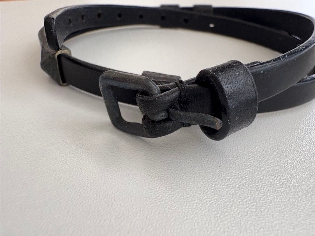 BOTTEGA VENETA ブラックレザーブレスレット