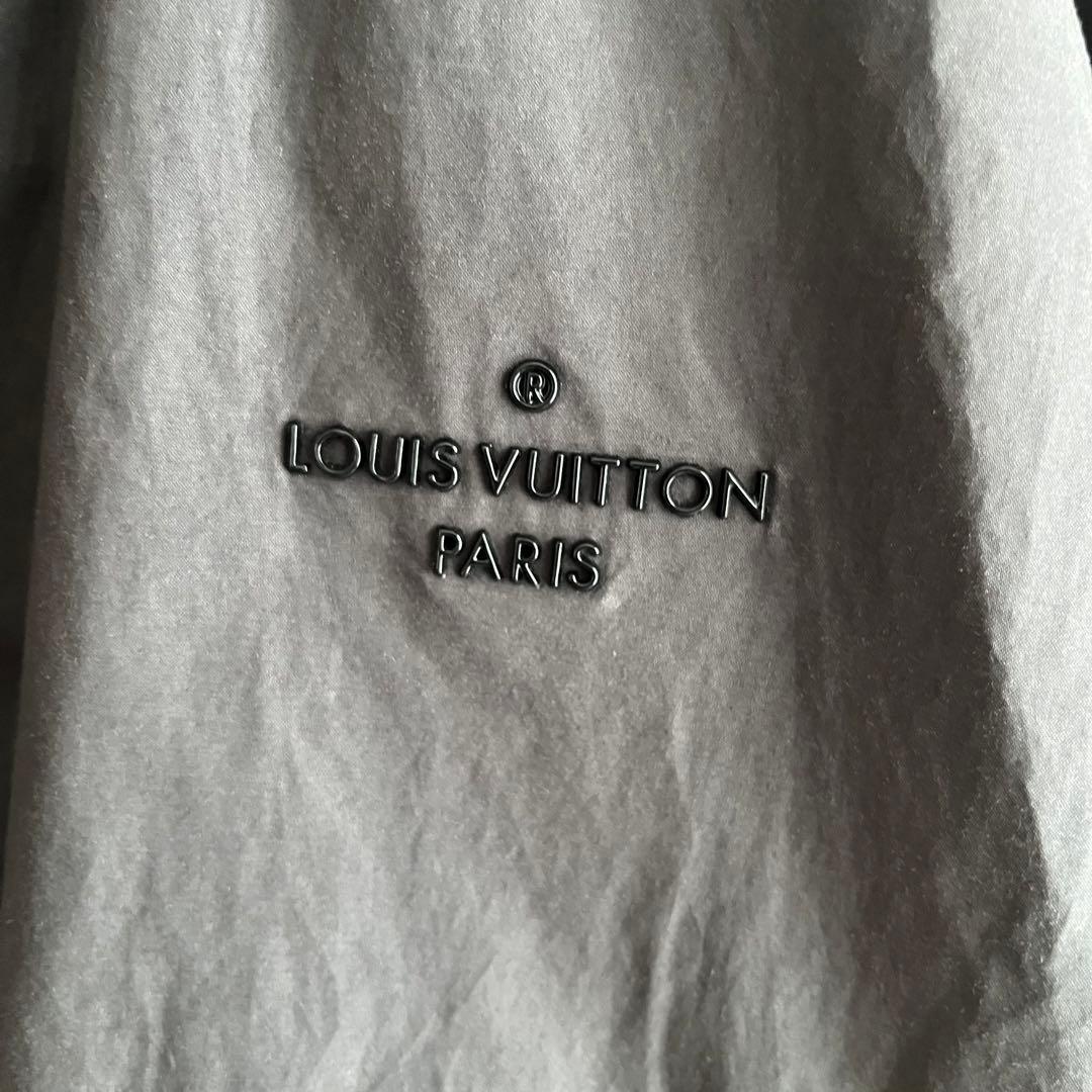 【希少】ルイヴィトン　ボンバージャケット　レザー切り替え　フロントロゴ　黒　48