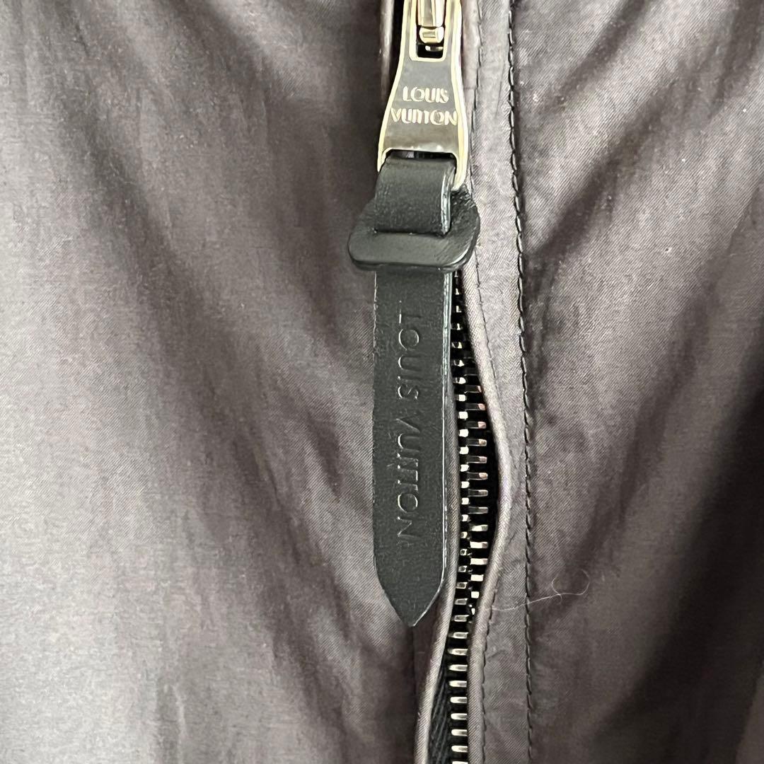 【希少】ルイヴィトン　ボンバージャケット　レザー切り替え　フロントロゴ　黒　48