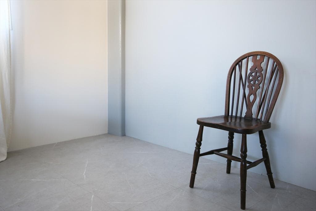 英国アンティーク木製ホイールバックチェア/ダイニングイス/椅子(91-203-3