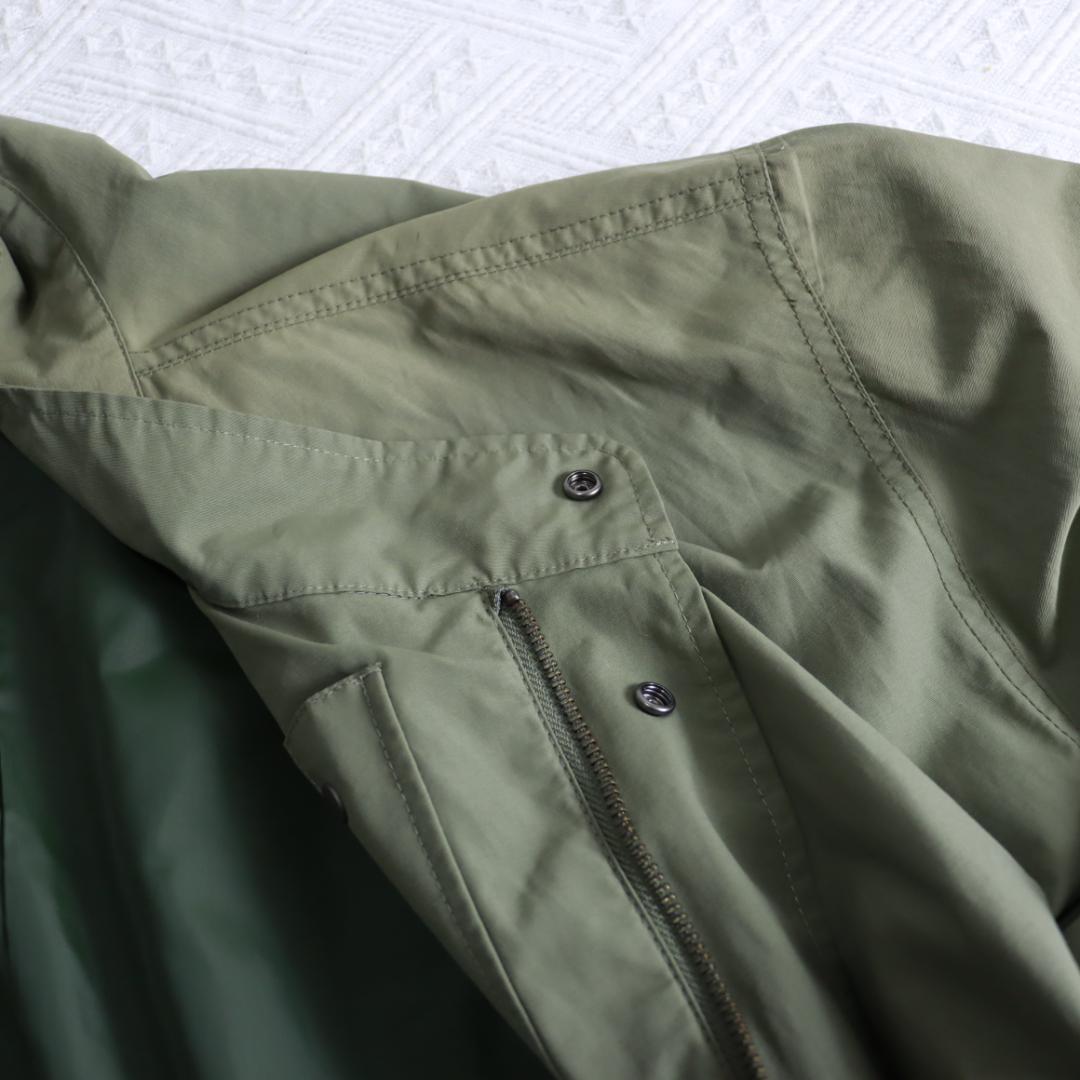 TAION タイオン スプリングコート　ステンカラーコート　ロングコート　カーキ