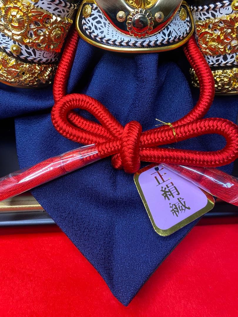 東京久月　五月人形　兜飾り平飾りセット　正絹糸　コンパクトサイズ