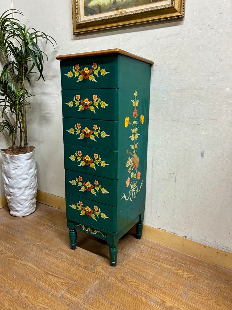 管455☆シノワズリ様式☆バイオリン☆6段チェスト