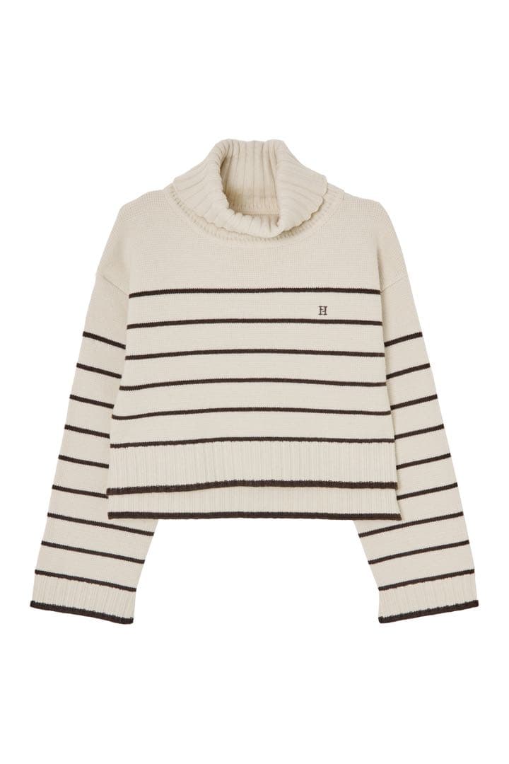 Herlipto＊Striped Turtleneck KnitPullover