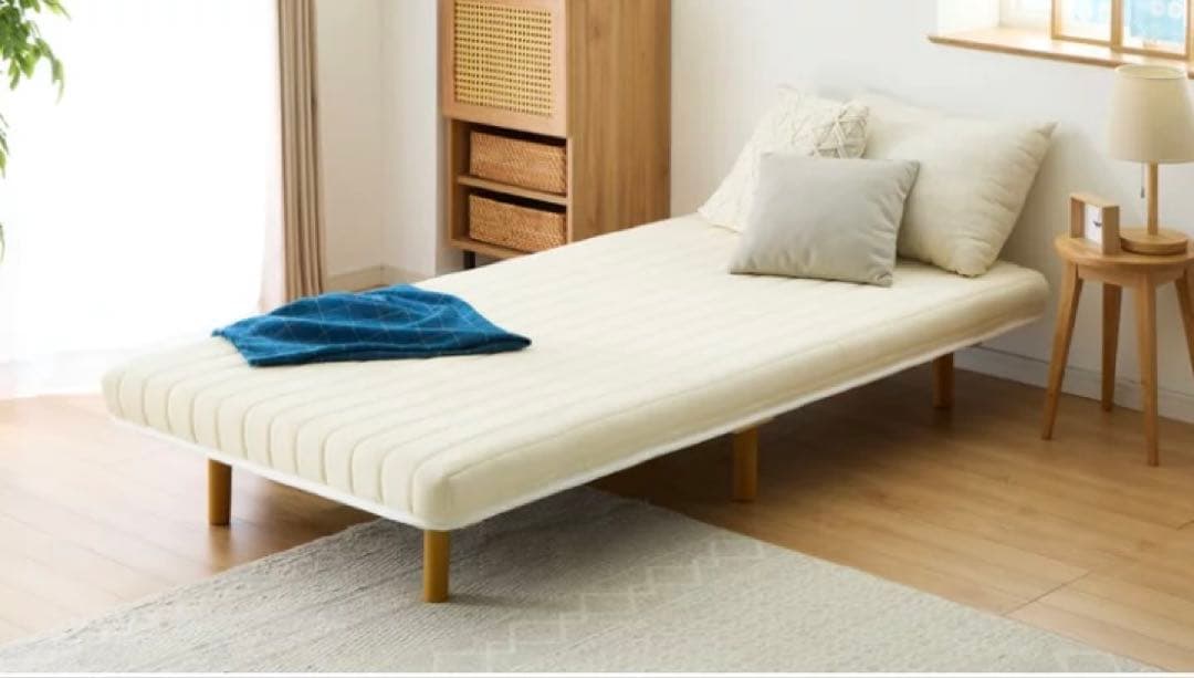シンプル脚付き　マットレス シングル　寝具