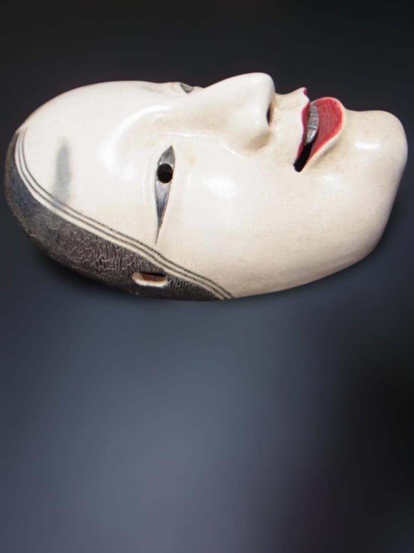 能面小面木製胡粉塗り