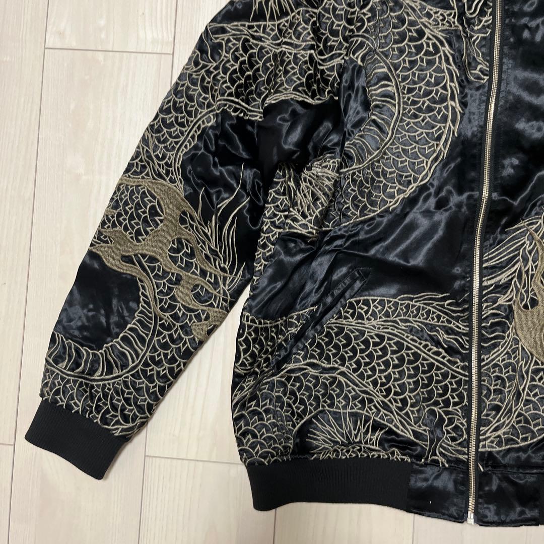 新品刺繍 絡繰魂 22ss 粋 リバーシブル 龍乱れ スカジャン XLサイズ
