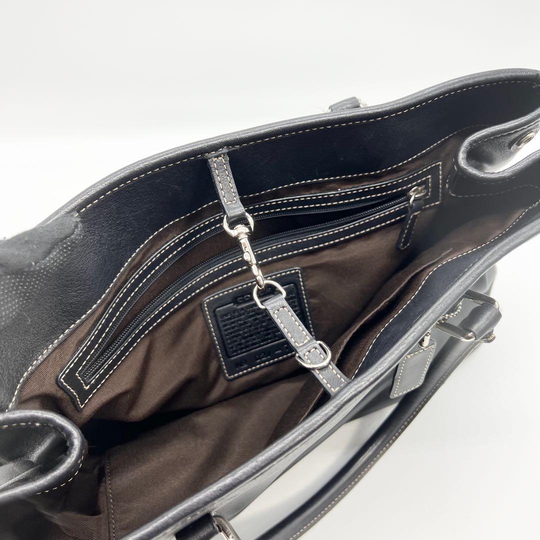 美品✨オールドコーチ　トートバッグ　ビジネス　レザー　ブラック　A4　肩掛け