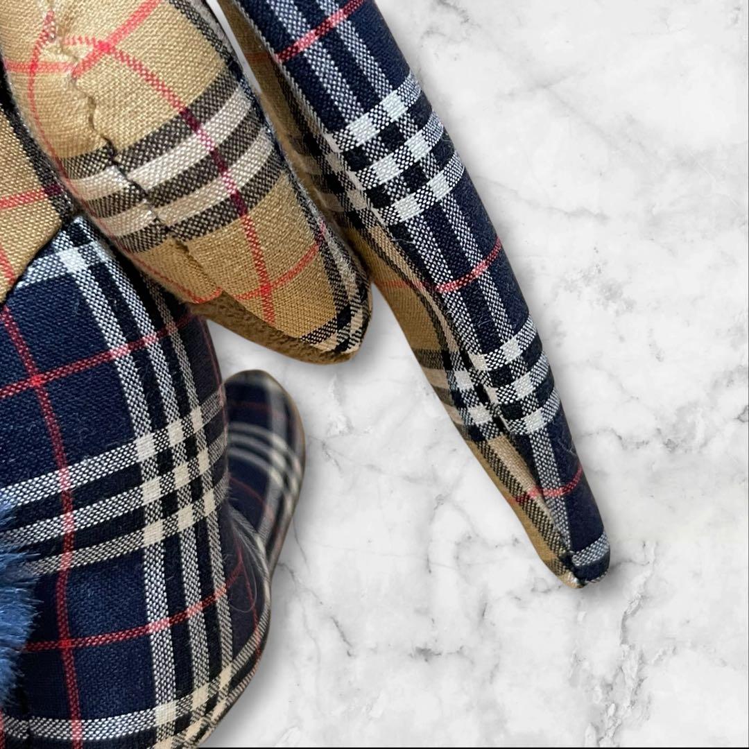 タグ付き！バーバリー チェック柄ラビット うさぎ チャーム コットン レザー