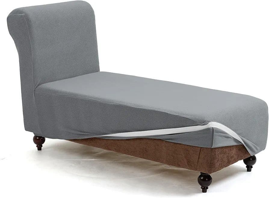 寝椅子カバー 肘なし長椅子カバー L字型ソファカバーライトグレー