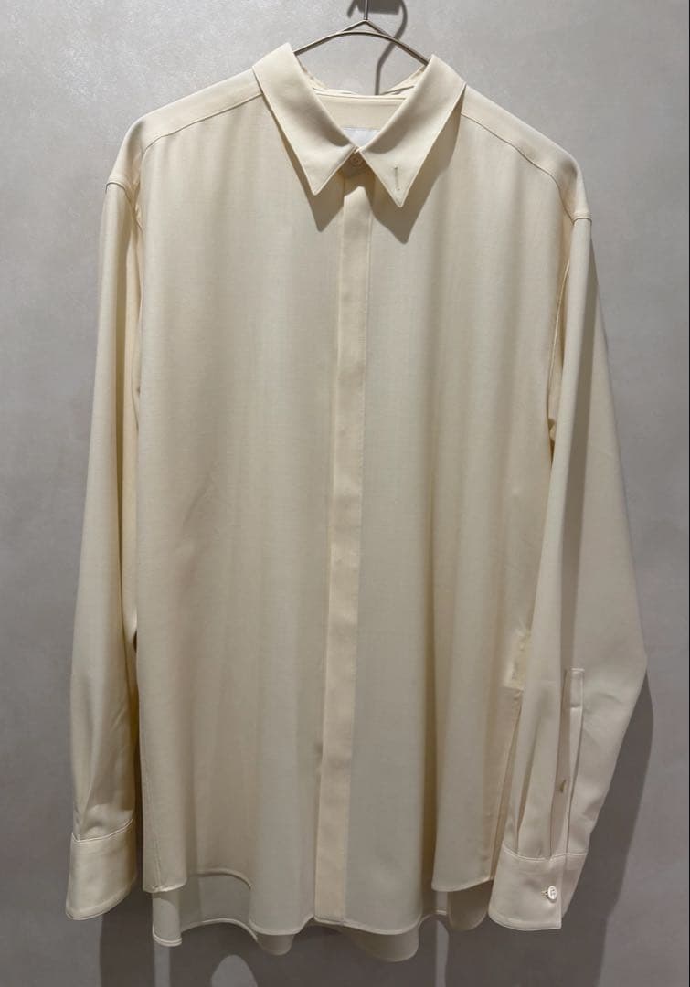 新品！OVERCOATウールシャツ オフホワイト M２