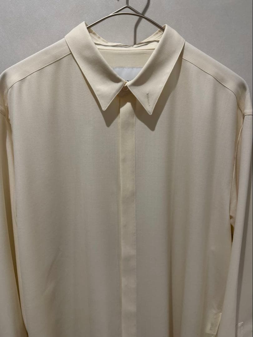新品！OVERCOATウールシャツ オフホワイト M２