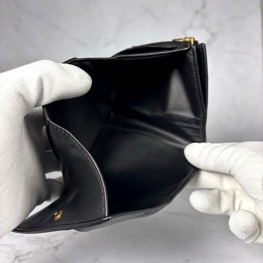 BOTTEGA VENETA ブラック 3つ折り 財布 カセット