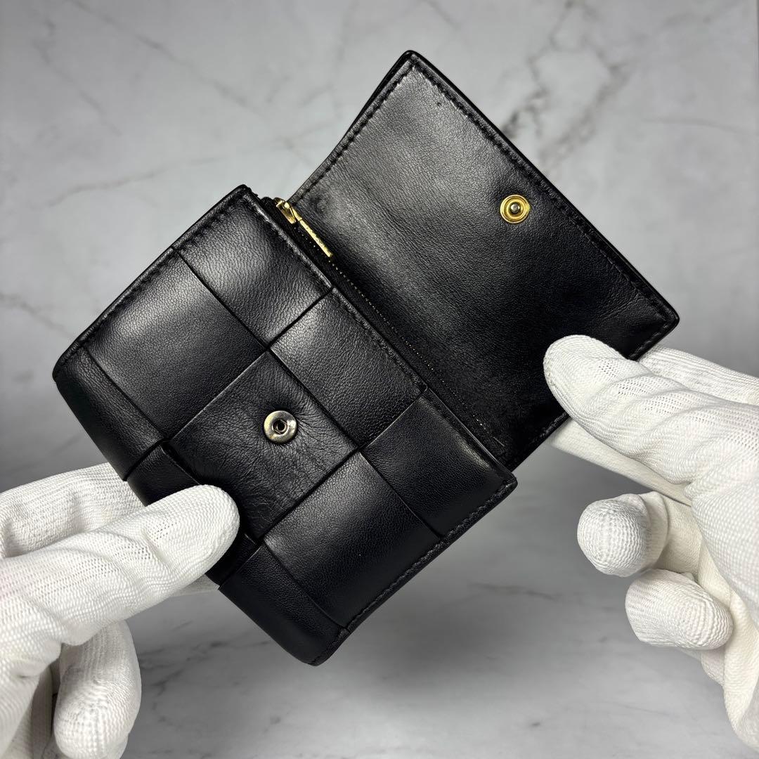 BOTTEGA VENETA ブラック 3つ折り 財布 カセット