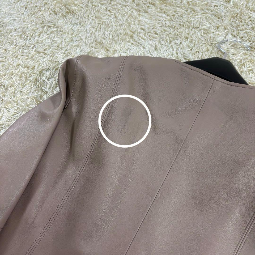 アナイ　2021s 現行タグ　羊革　ノーカラー　ピンクベージュ　ジャケット