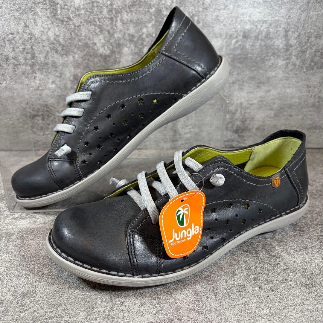 極美品　Jungla ジャングラ　レザースニーカー　スリッポン　ブラック