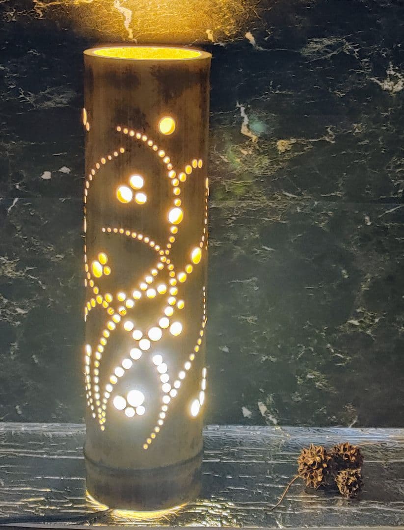 No.004t 竹灯り 和の心 ハンドメイド インテリア 竹灯籠