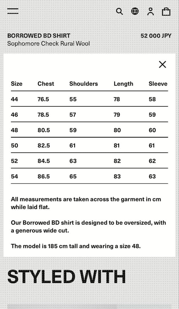 OUR LEGACY アワーレガシー BORROWED BD SHIRT 44