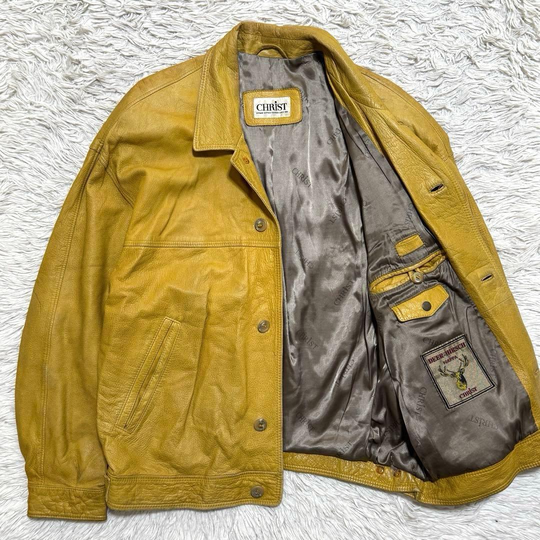 80s ~ 90s vintage ドイツ製 鹿革 短丈 レザージャケット