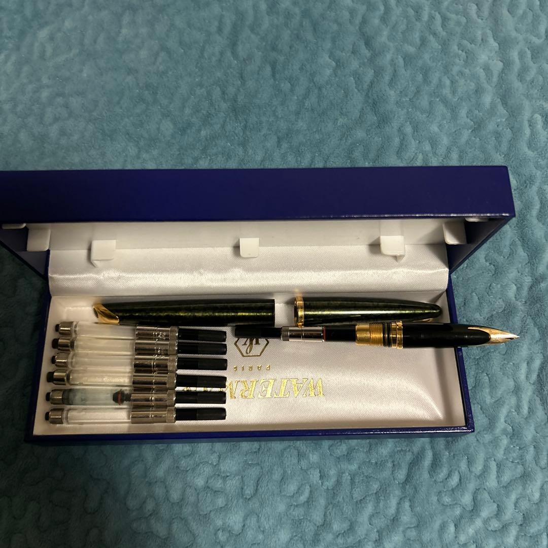 d*9様 WATERMAN 万年筆 黒 専用ケース付き、金18K