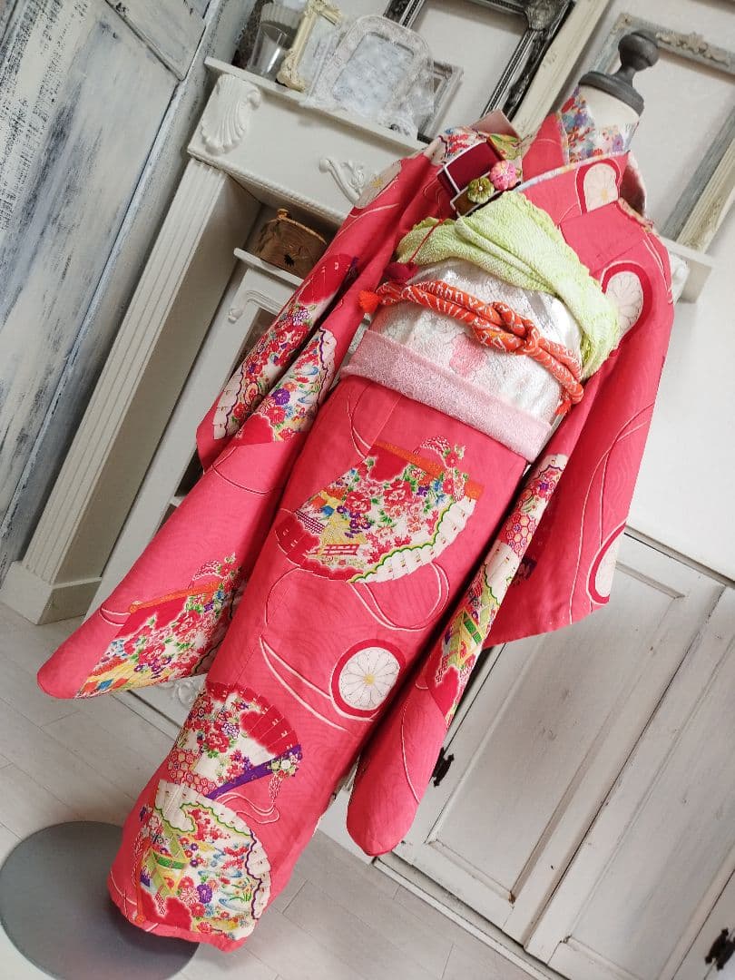 専用です☆アンティークピンク着物2点