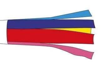 10m 吹流し　五色　タフタナイロン製　単品　新品　鯉のぼりの一番上につける