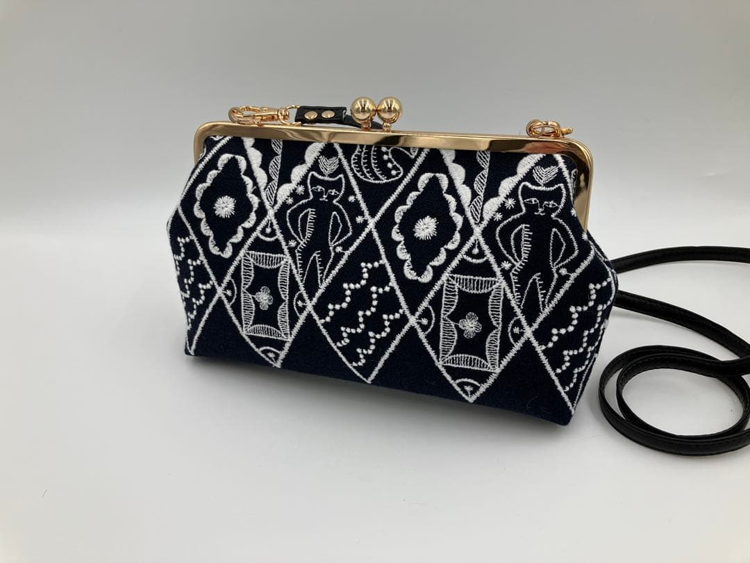 ミナペルホネン　symphony がま口ポシェット　シンフォニー　ネイビー