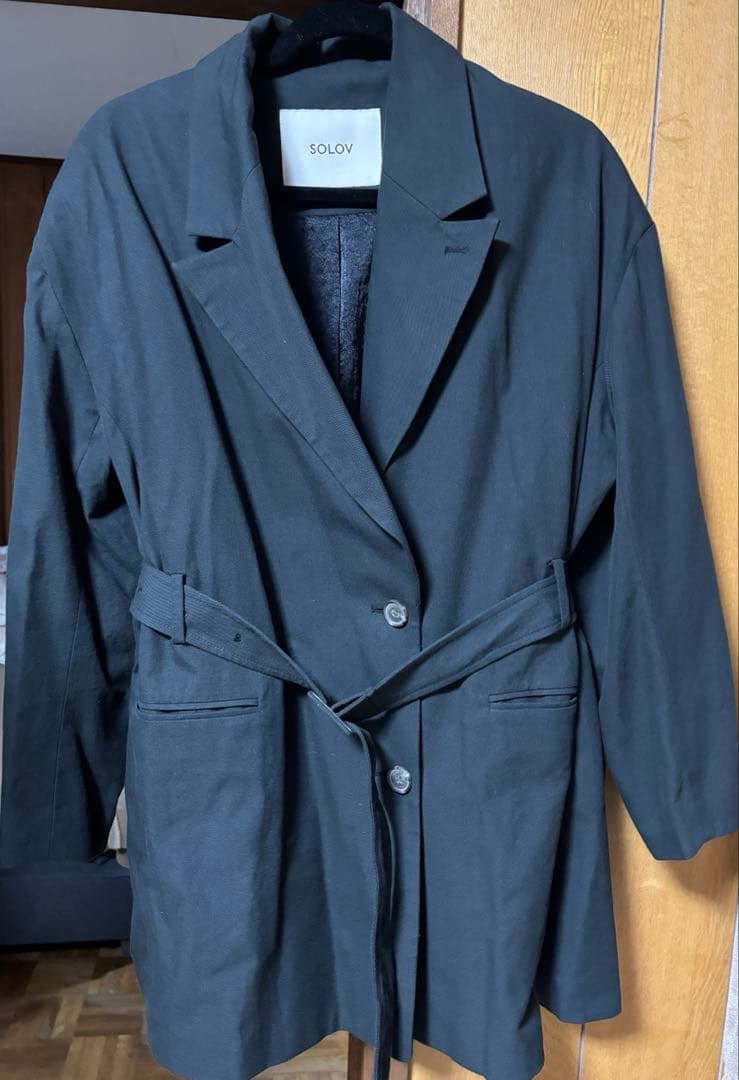ジャケット・アウター SOLOV OVERSIZED BELTED JACKET