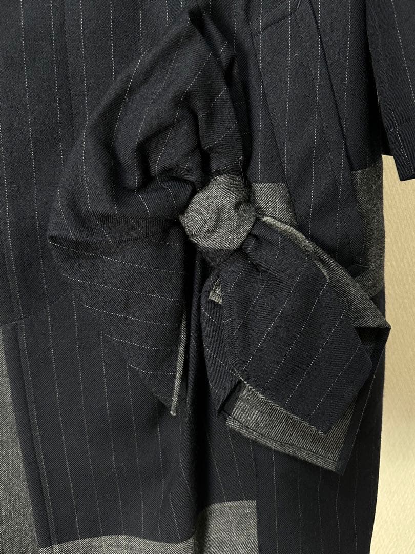 コムデギャルソン 03aw リボン装飾 切り替えステンカラーコート