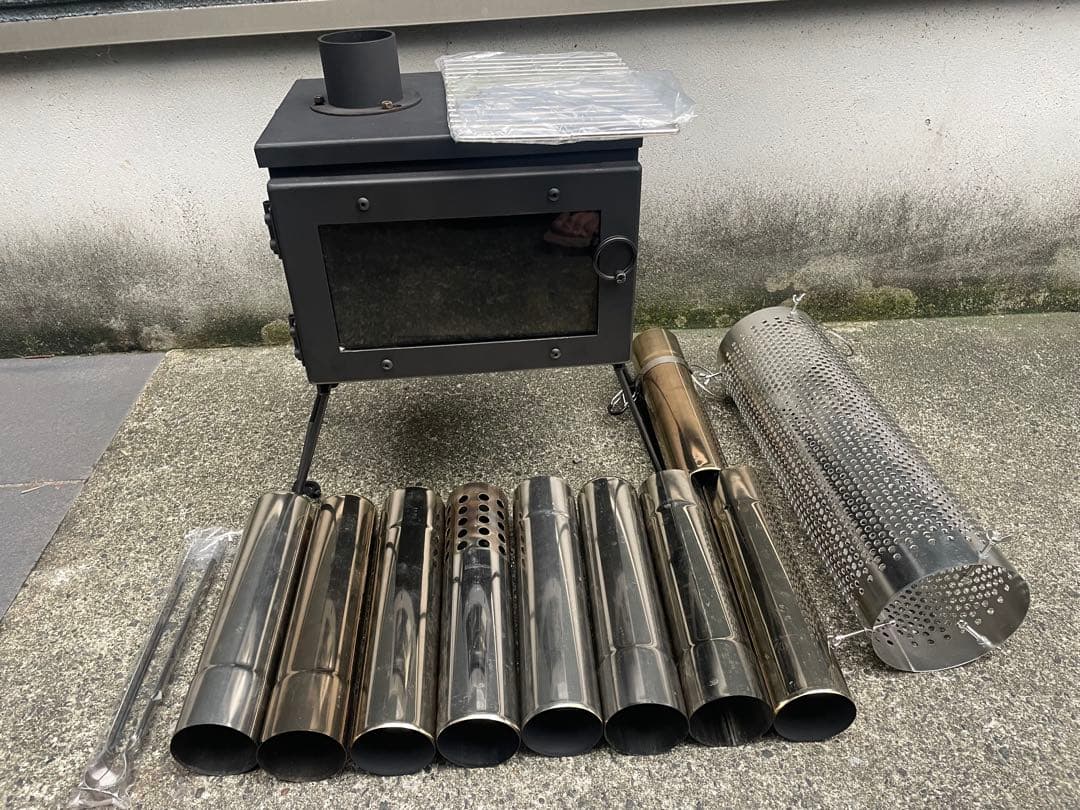 マウントスミ マイクロ 薪ストーブ Mt.SUMI 追加煙突とプロテクター付き