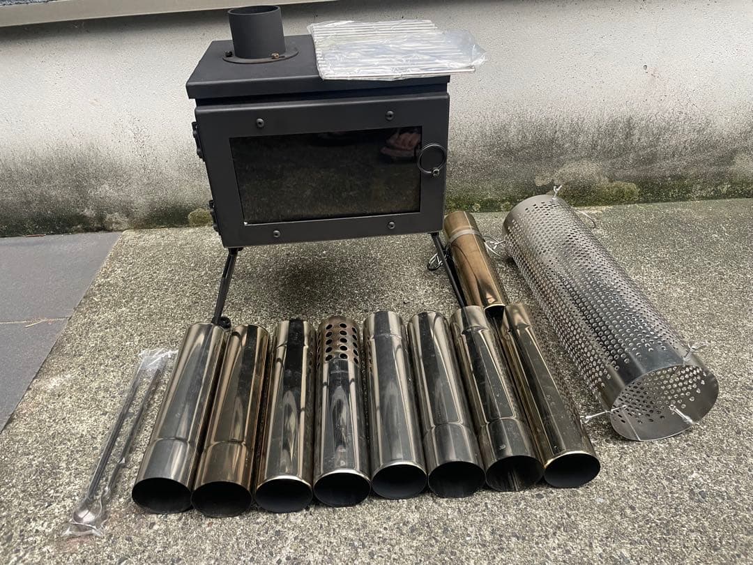 マウントスミ マイクロ 薪ストーブ Mt.SUMI 追加煙突とプロテクター付き