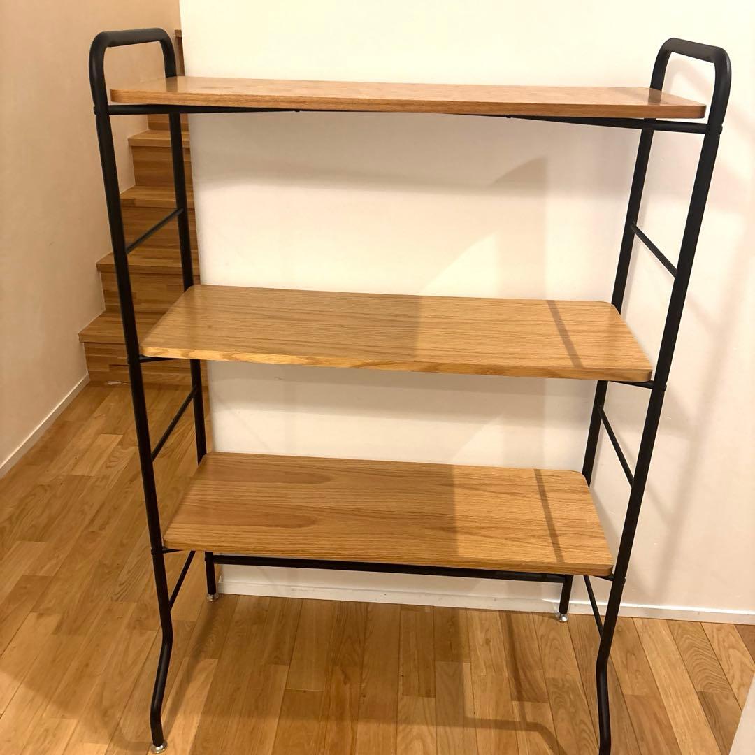 NOCE 天然木×アイアン オープンシェルフ 三段