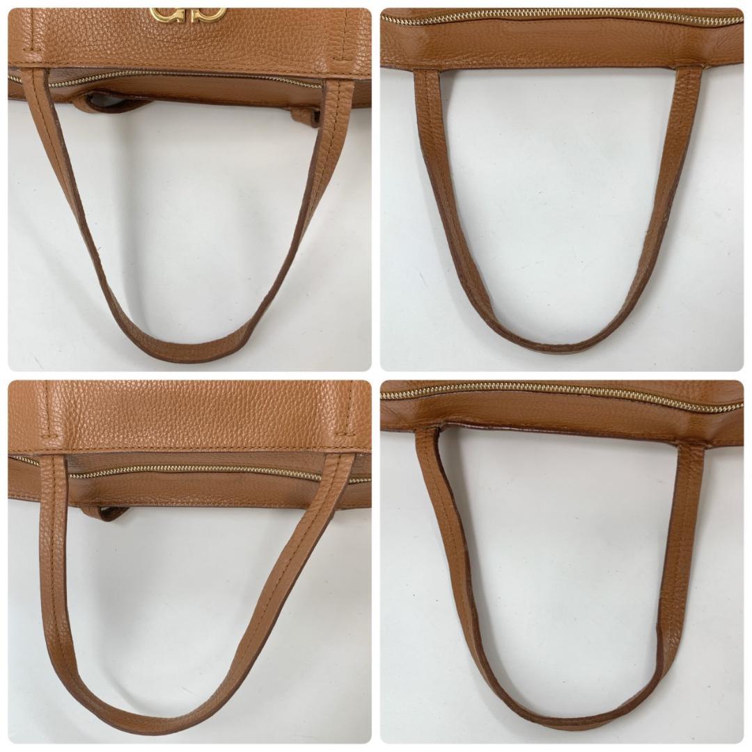 サルヴァトーレフェラガモ ダブルガンチーニ トートバッグ シボレザー ブラウン