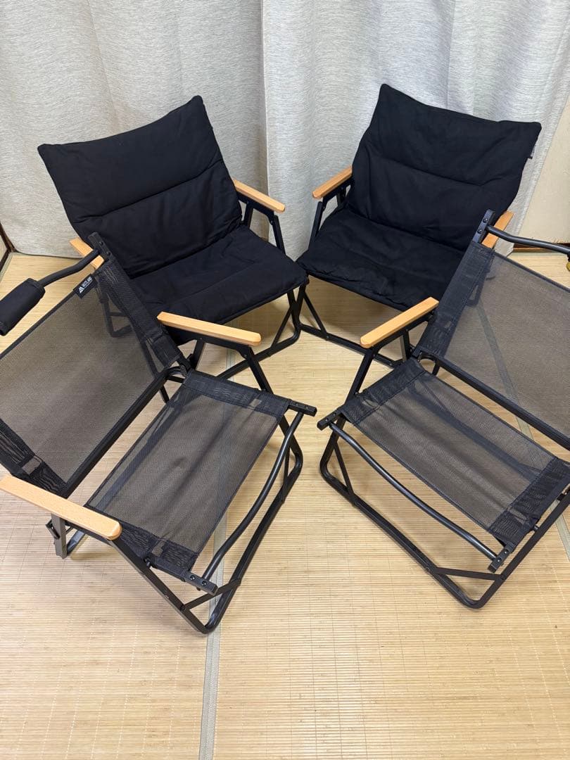 VASTLAND 折りたたみチェア 4脚セット 黒　ブラック