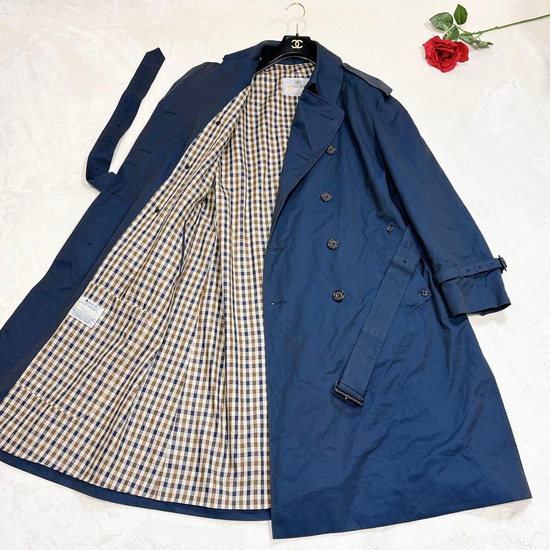 ほぼ未使用✨　アクアスキュータム　トレンチコート　ネイビー　44 XXXL