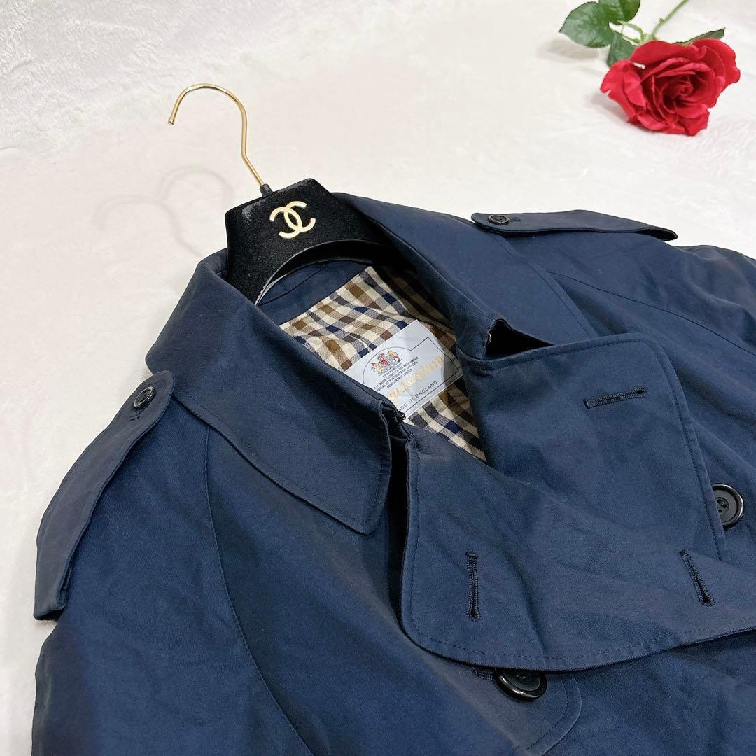 ほぼ未使用✨　アクアスキュータム　トレンチコート　ネイビー　44 XXXL