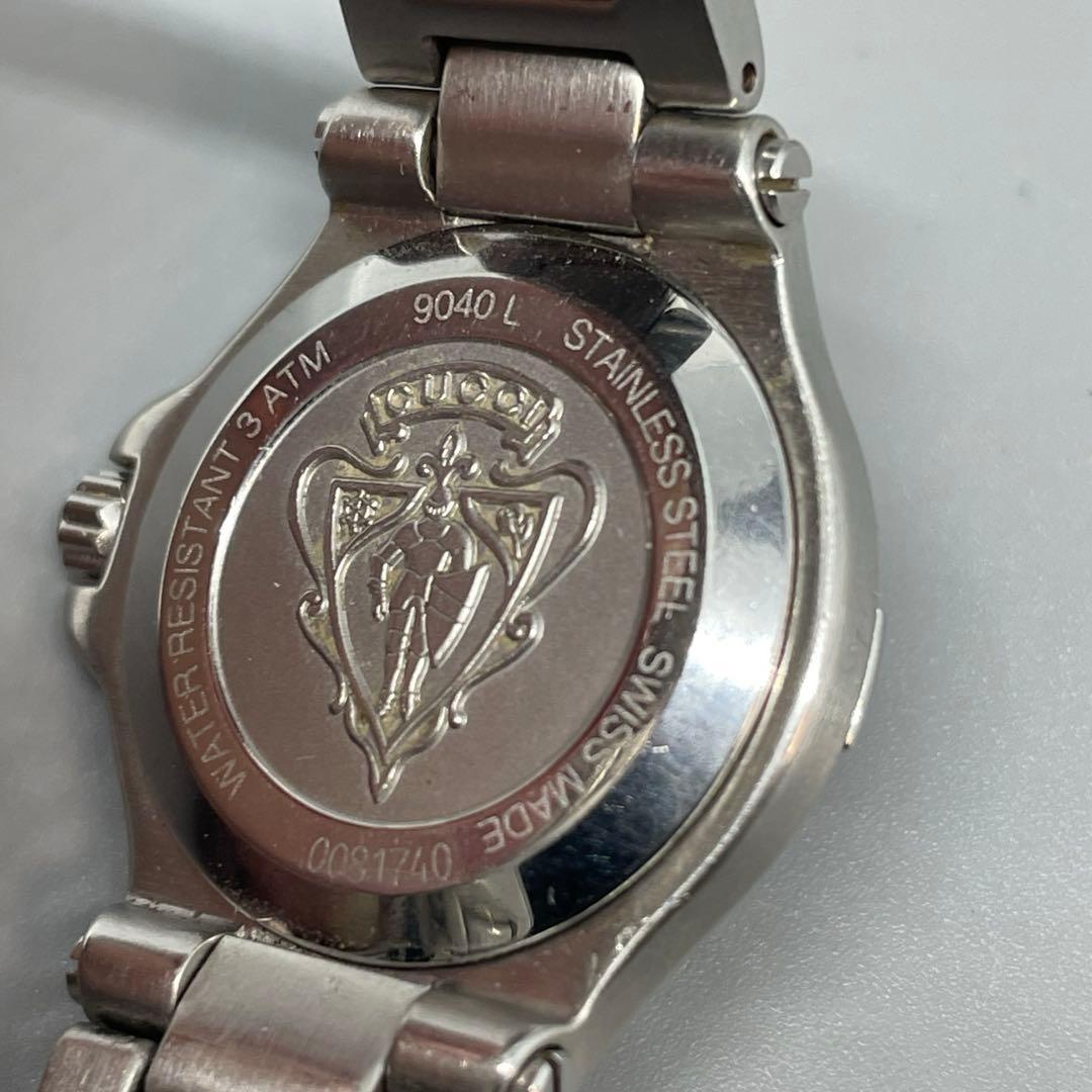 GUCCI 9040L ラウンドデイト Qz ブラック 電池交換済み