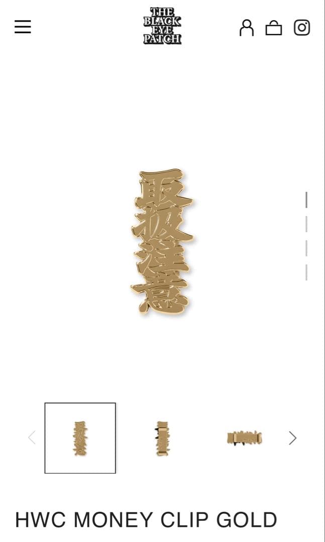 小物 BlackEyePatch HWC MONEY CLIP GOLD