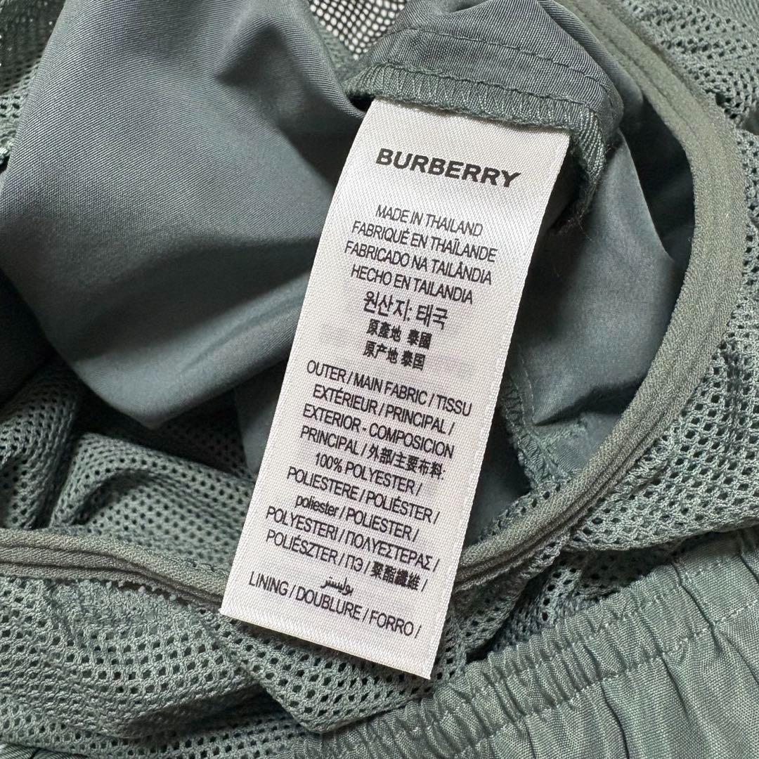 美品　BURBERRY メガチェック柄スイムショーツ 総柄水着　グリーン　M