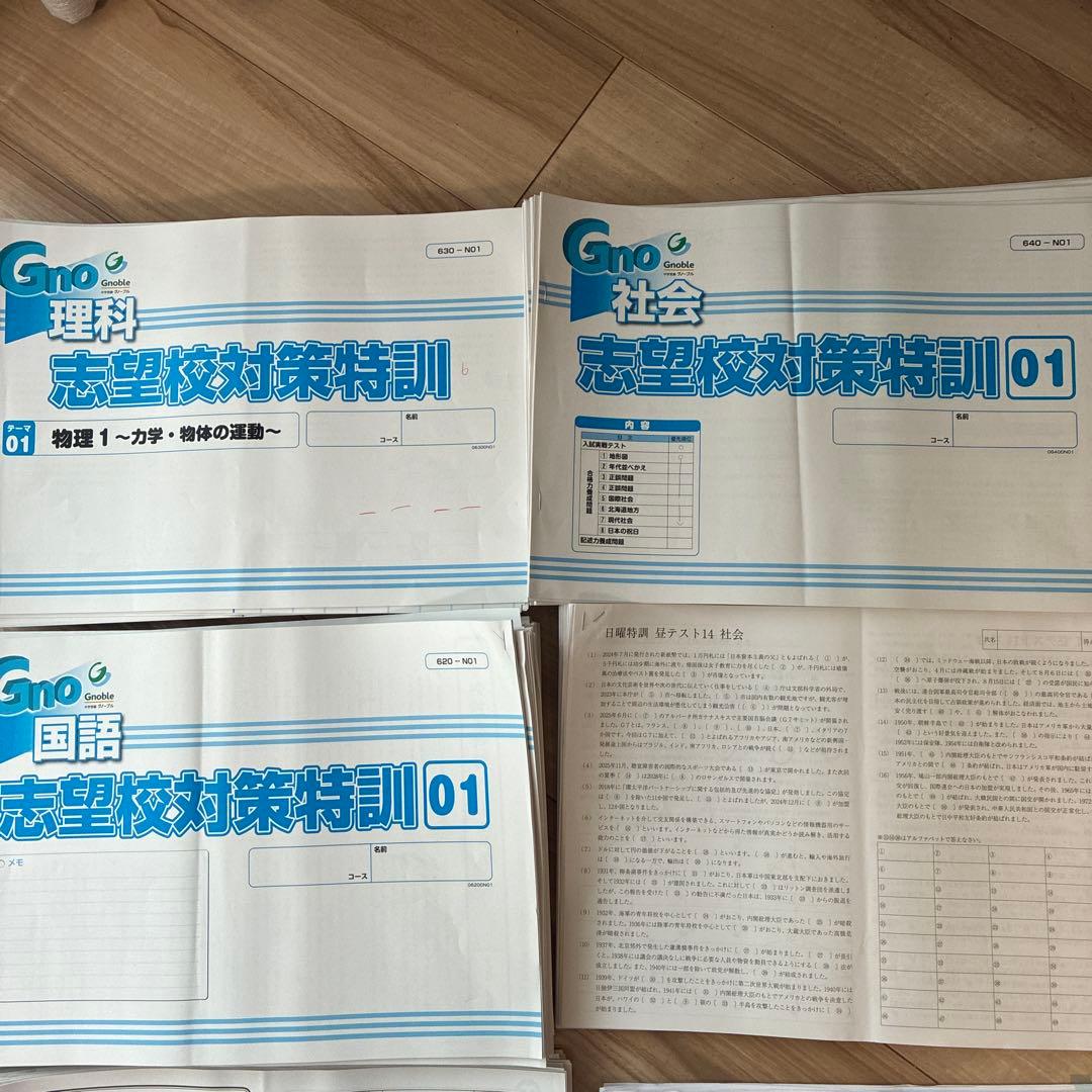 最新グノーブル最新版6年生日曜特訓テキスト