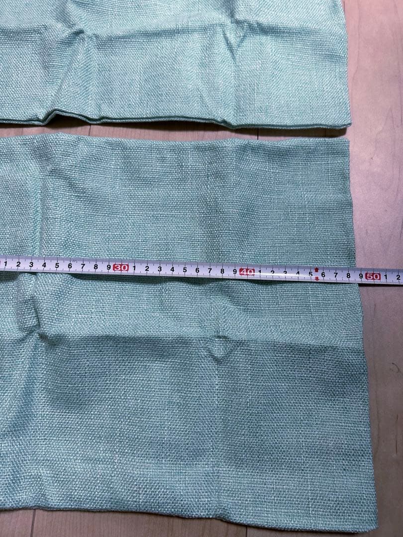 ミントグリーン クッションカバー 約50cm×30 cm リネンっぽい 2枚組